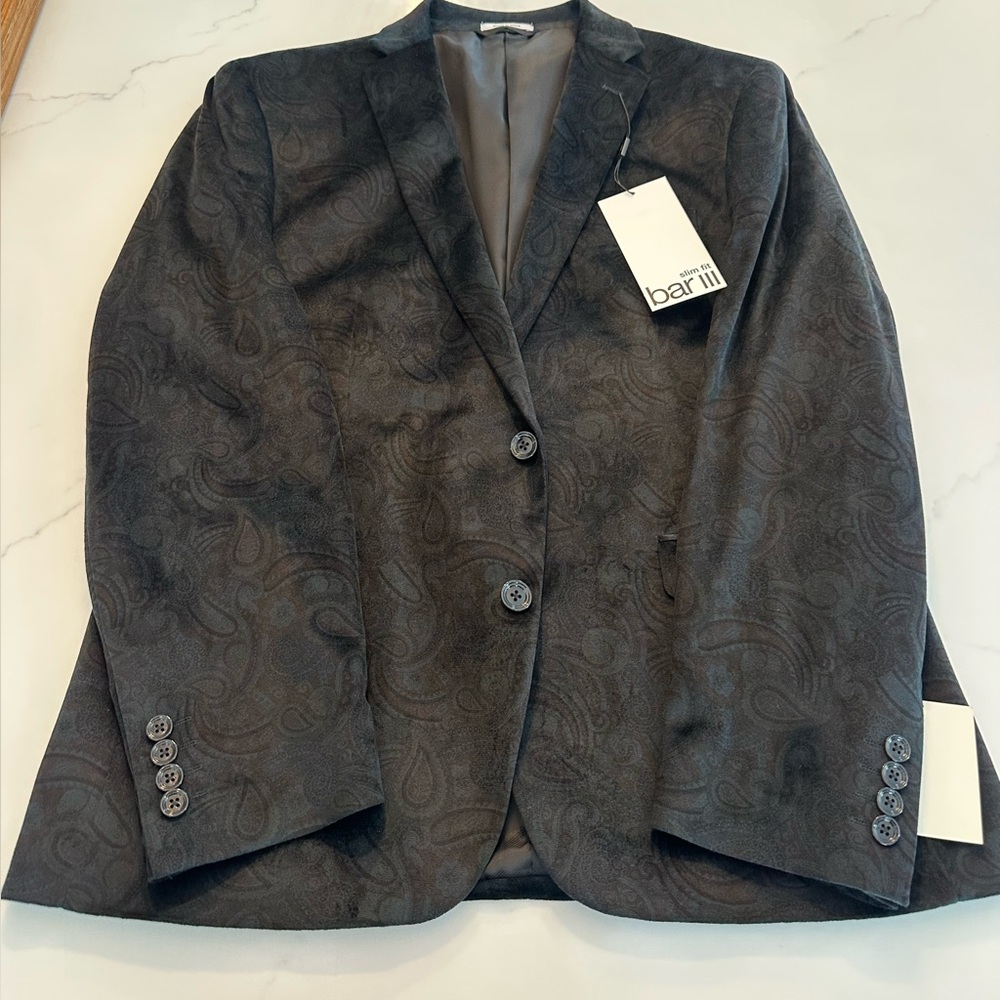 Bar III Men's Black Paisley Blazer